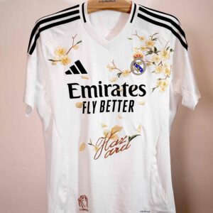 Custom Made with Embroidery Real Madrid 2024-2025 Home Football Shirt